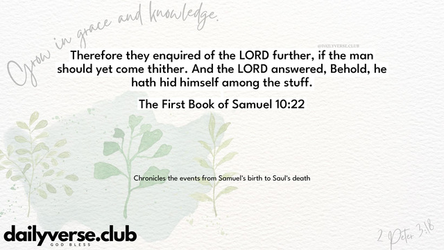Bible Verse Wallpaper 10:22 from The First Book of Samuel