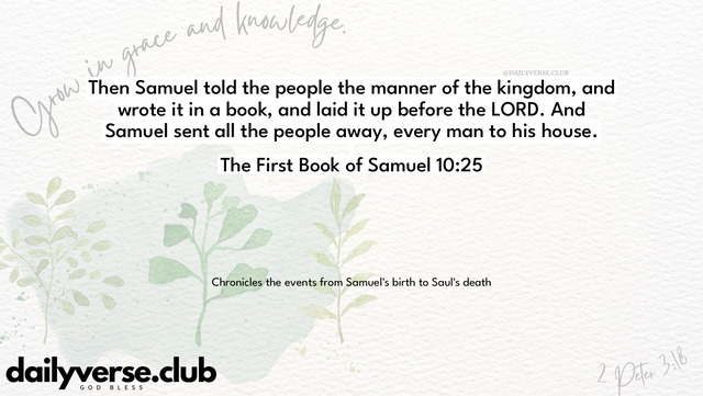 Bible Verse Wallpaper 10:25 from The First Book of Samuel