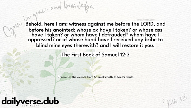 Bible Verse Wallpaper 12:3 from The First Book of Samuel