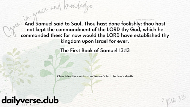 Bible Verse Wallpaper 13:13 from The First Book of Samuel