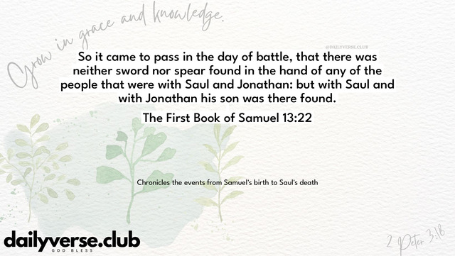 Bible Verse Wallpaper 13:22 from The First Book of Samuel