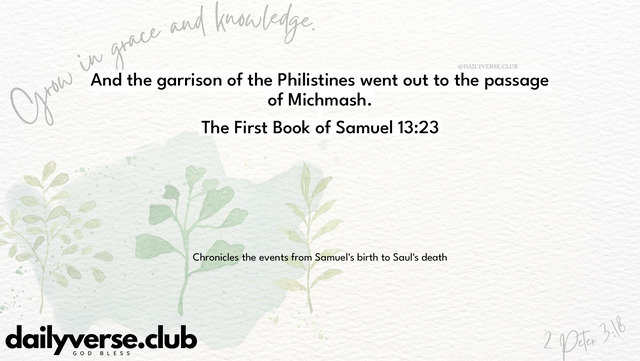 Bible Verse Wallpaper 13:23 from The First Book of Samuel