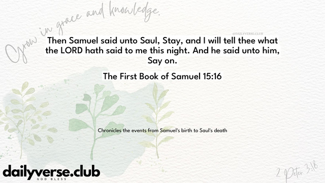 Bible Verse Wallpaper 15:16 from The First Book of Samuel