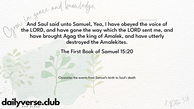 Bible Verse Wallpaper 15:20 from The First Book of Samuel
