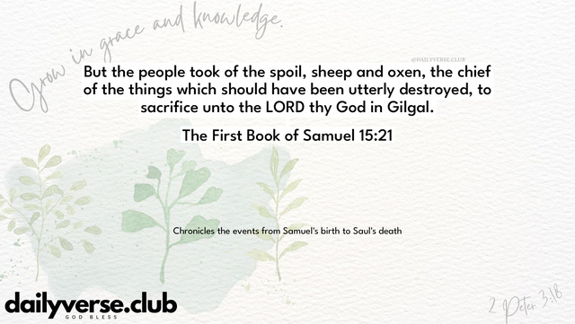 Bible Verse Wallpaper 15:21 from The First Book of Samuel