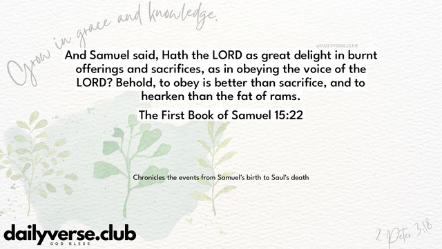Bible Verse Wallpaper 15:22 from The First Book of Samuel