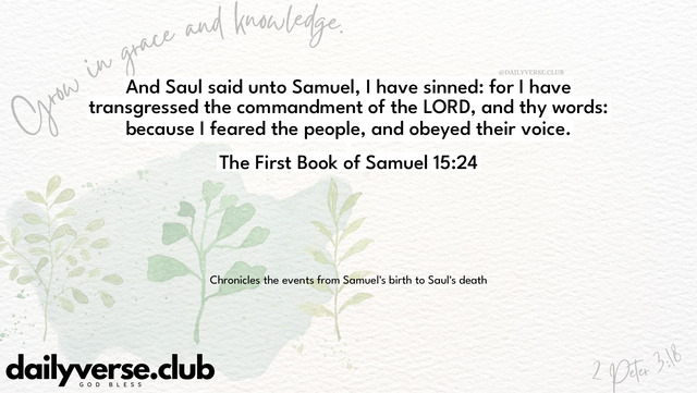 Bible Verse Wallpaper 15:24 from The First Book of Samuel