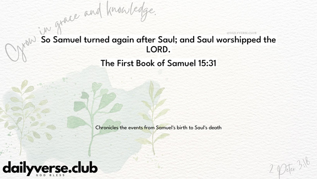 Bible Verse Wallpaper 15:31 from The First Book of Samuel
