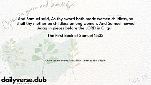 Bible Verse Wallpaper 15:33 from The First Book of Samuel