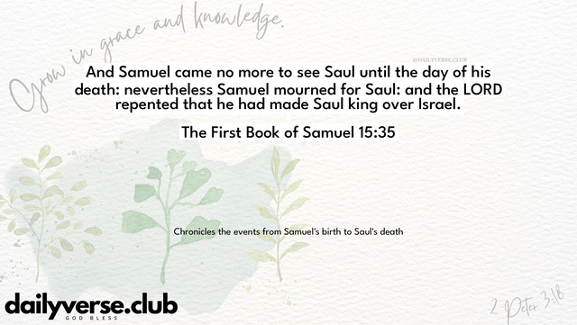 Bible Verse Wallpaper 15:35 from The First Book of Samuel