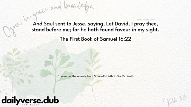 Bible Verse Wallpaper 16:22 from The First Book of Samuel