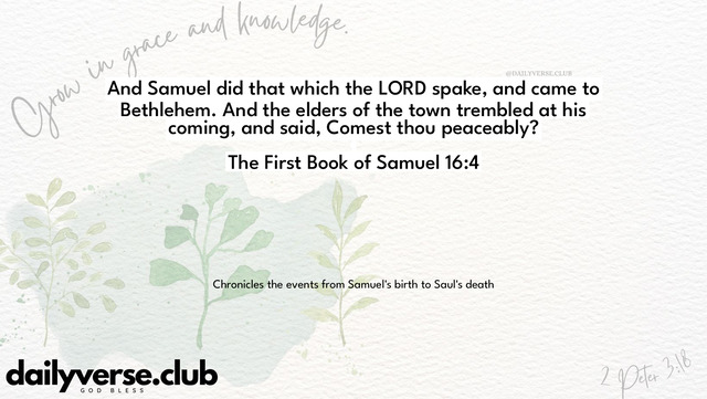 Bible Verse Wallpaper 16:4 from The First Book of Samuel