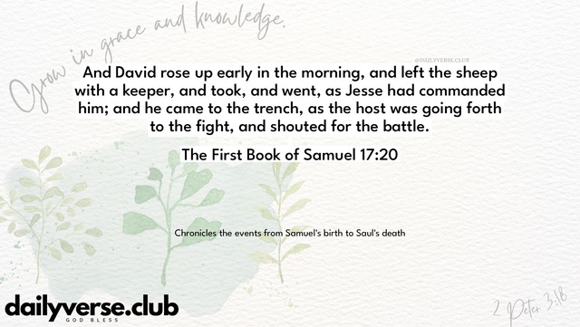 Bible Verse Wallpaper 17:20 from The First Book of Samuel
