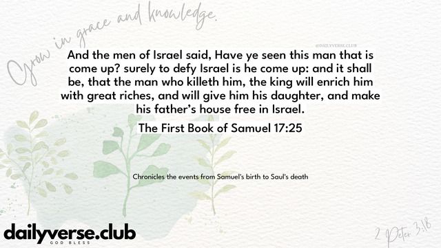 Bible Verse Wallpaper 17:25 from The First Book of Samuel