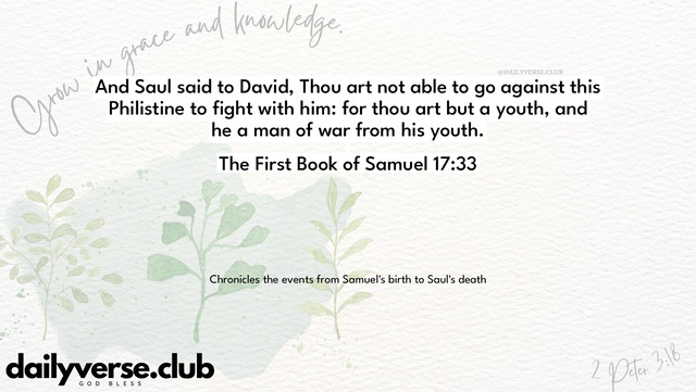 Bible Verse Wallpaper 17:33 from The First Book of Samuel