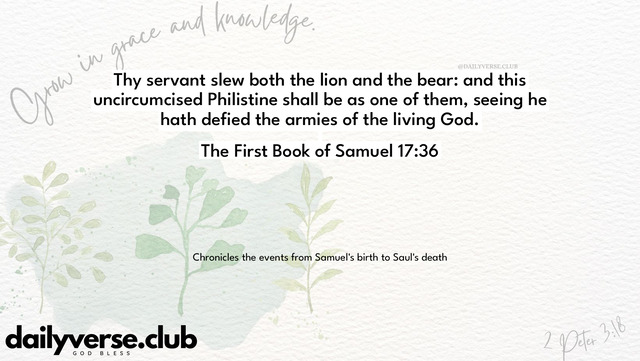 Bible Verse Wallpaper 17:36 from The First Book of Samuel