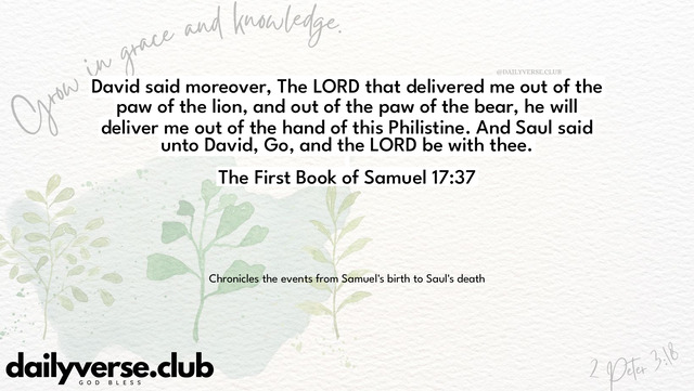 Bible Verse Wallpaper 17:37 from The First Book of Samuel