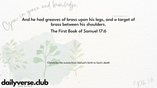 Bible Verse Wallpaper 17:6 from The First Book of Samuel