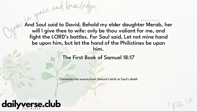 Bible Verse Wallpaper 18:17 from The First Book of Samuel