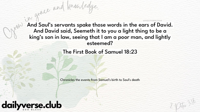 Bible Verse Wallpaper 18:23 from The First Book of Samuel