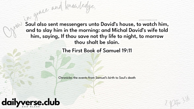 Bible Verse Wallpaper 19:11 from The First Book of Samuel