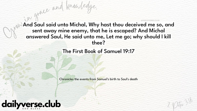 Bible Verse Wallpaper 19:17 from The First Book of Samuel