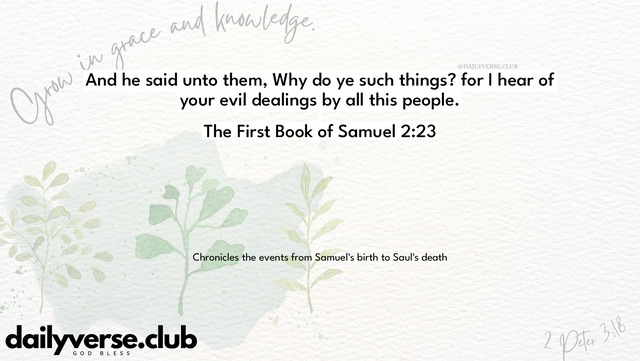 Bible Verse Wallpaper 2:23 from The First Book of Samuel