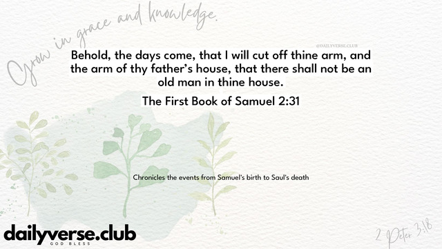 Bible Verse Wallpaper 2:31 from The First Book of Samuel