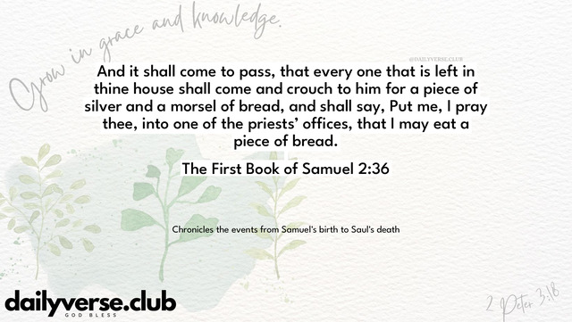 Bible Verse Wallpaper 2:36 from The First Book of Samuel
