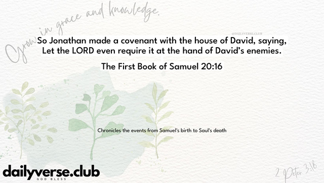 Bible Verse Wallpaper 20:16 from The First Book of Samuel