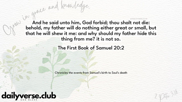 Bible Verse Wallpaper 20:2 from The First Book of Samuel