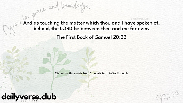 Bible Verse Wallpaper 20:23 from The First Book of Samuel