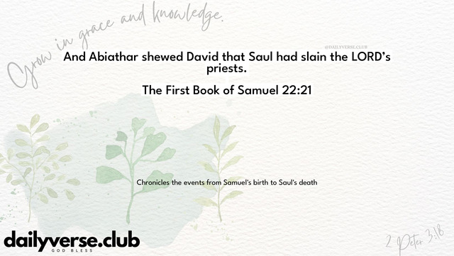 Bible Verse Wallpaper 22:21 from The First Book of Samuel