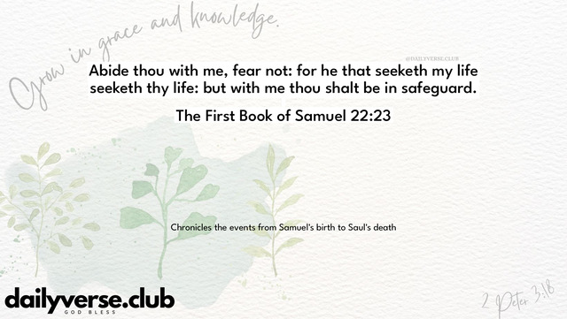 Bible Verse Wallpaper 22:23 from The First Book of Samuel