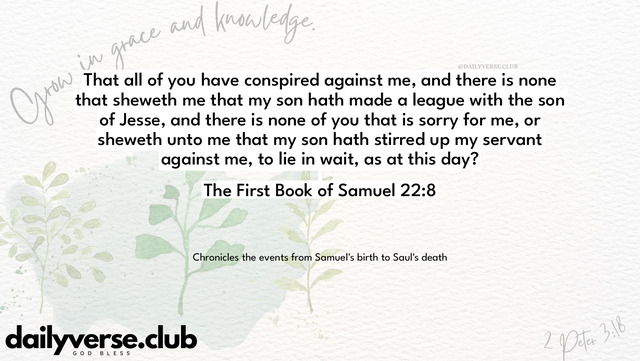 Bible Verse Wallpaper 22:8 from The First Book of Samuel