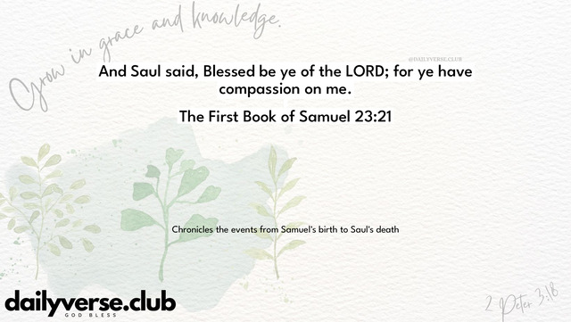 Bible Verse Wallpaper 23:21 from The First Book of Samuel