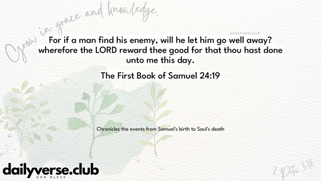 Bible Verse Wallpaper 24:19 from The First Book of Samuel