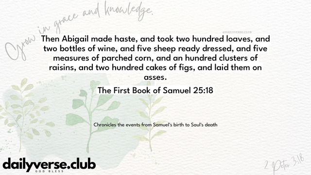 Bible Verse Wallpaper 25:18 from The First Book of Samuel