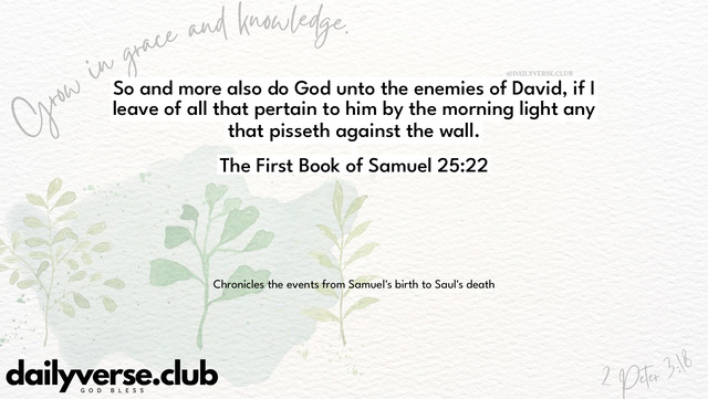 Bible Verse Wallpaper 25:22 from The First Book of Samuel