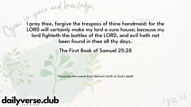 Bible Verse Wallpaper 25:28 from The First Book of Samuel