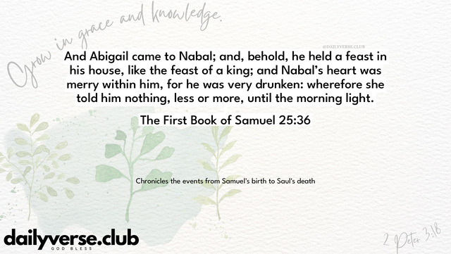 Bible Verse Wallpaper 25:36 from The First Book of Samuel