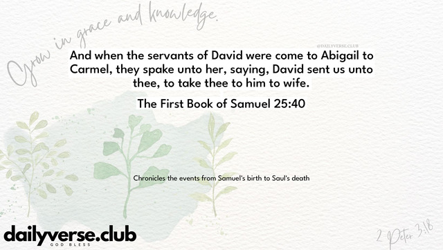 Bible Verse Wallpaper 25:40 from The First Book of Samuel