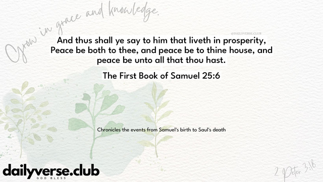 Bible Verse Wallpaper 25:6 from The First Book of Samuel
