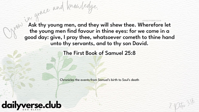 Bible Verse Wallpaper 25:8 from The First Book of Samuel