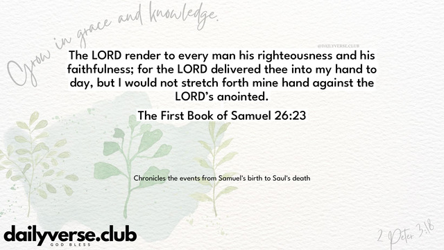 Bible Verse Wallpaper 26:23 from The First Book of Samuel