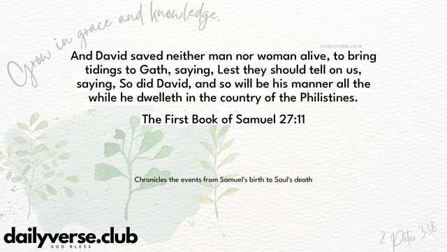 Bible Verse Wallpaper 27:11 from The First Book of Samuel