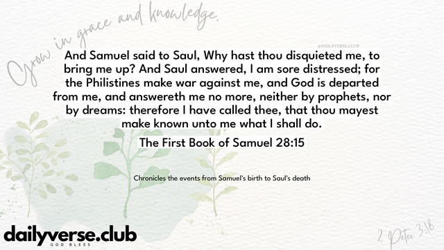 Bible Verse Wallpaper 28:15 from The First Book of Samuel