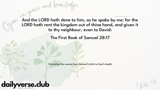 Bible Verse Wallpaper 28:17 from The First Book of Samuel
