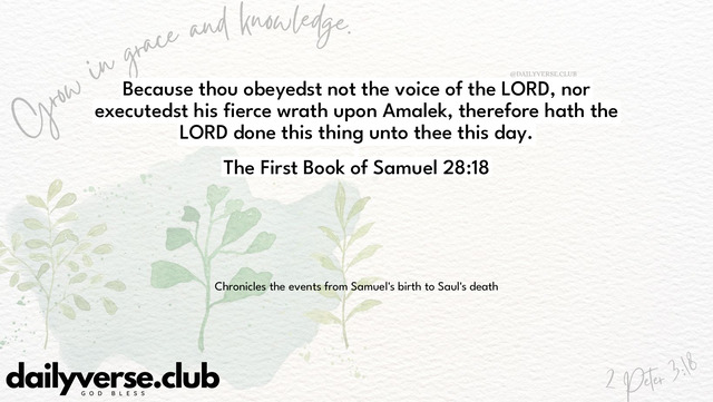 Bible Verse Wallpaper 28:18 from The First Book of Samuel