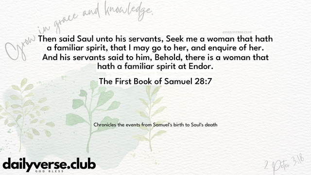 Bible Verse Wallpaper 28:7 from The First Book of Samuel